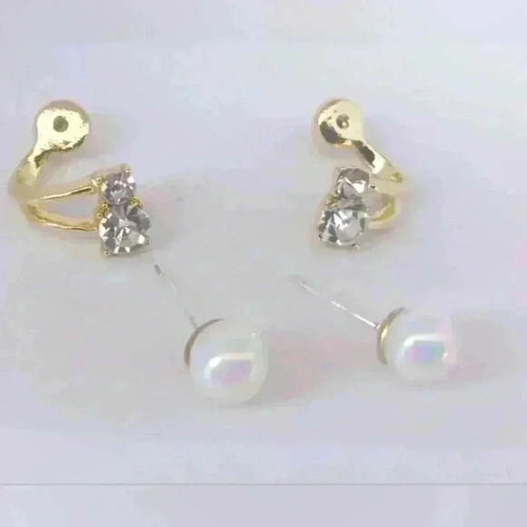 Single studded earrings with zircon stones - Picture 5 of 5